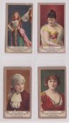 Cigarette cards, Canada, Chas. J. Mitchell, Toronto, Actresses 'FROGA' (Playing card back), 4 cards,
