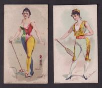 Cigarette cards, USA, Geo. F. Young, National Sports - Girls, 'X' size, two type card, Italy -
