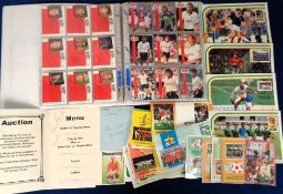 Football memorabilia, selection inc. Bobby Charlton ink autograph on album page (plus unsigned A&