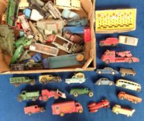 Model Cars etc. a collection of 50+ vehicles to include a boxed set of Dinky road signs (no 47), a