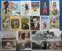 Postcards, a mixed selection of approx. 34 subject and a few UK topographical cards, inc.