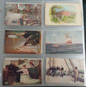 Postcards, a collection in modern album of approx. 184 Reward and Attendance cards, inc. London