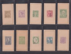 Cigarette cards, USA, ATC, Foreign Stamps Series A, two part sets, 'Sweet Caporal' and other