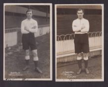 Football postcards, Tottenham Hotspur FC, two photographic cards showing individual players, both