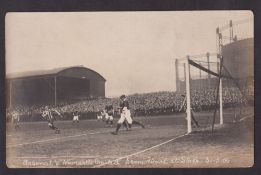 Football postcard, Arsenal v Newcastle United, FA Cup semi final, 31.03.1906, photographic card