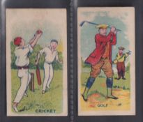Trade cards, Anon (Barratt's), Sports, 2 cards, Golf & Cricket (both with reference numbers inked to