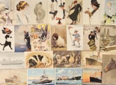 Postcards, a mixed subject collection of approx. 23 cards, inc. glamour/pretty girls (Hammick,