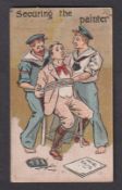 Cigarette card, Redford, Naval & Military Phrases, type card, 'Securing the painter' (one small