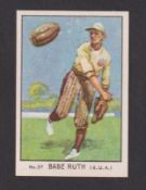 Cigarette cards, North America, San Salvador, Morazin, Sportsmen, Baseball, type card, no 37, Babe