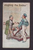Cigarette card, T.S.S., Nautical Expressions, type card, 'Weighing the Anchor' (gd) (1)