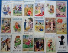 Postcards, Comic, a mixed comic selection of approx. 40 cards with 19 illustrated by McGill, also