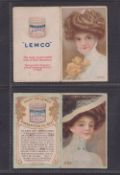 Trade cards, Liebig (Lemco), two, fold-out, Lemco Calendar Cards for 1909 & 1912, both with beauties