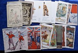 Postcards, Military / Patriotic, 33 cards including Roll of Honour God Save the King card (Russian