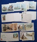Postcards, Advertising, 28 cards advertising various French Chocolate firms, Chocolat Louit