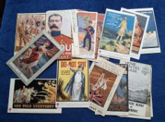 Postcards, Political, Military & Patriotic, 22 cards printed Art studies including Army