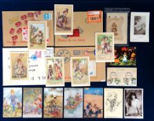 Postcards and Ephemera, Alice In Wonderland, a selection of 48 items to include 41 early to mid