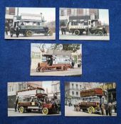 Postcards, Transport & Advertising, 5 printed cards, featuring full length Motor Buses, published by