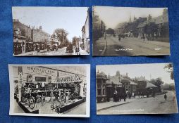 Postcards, London Suburbs, 23 cards all RP's including Hackney discharged soldiers protest (2