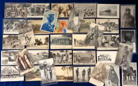 Postcards, French West Africa, approx. 125 cards to include ethnic portraits, village groups,