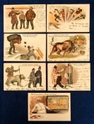 Postcards, 'Stock Exchange Notes' a set of 6 cards by Percy Bradshaw with a political theme, sold