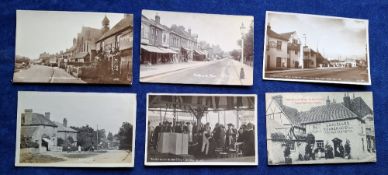 Postcards, Surrey, Woking, 49 cards, many better noted including Guildford Rd RP, Goldsworth Rd