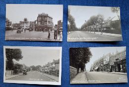 Postcards, London Suburbs, good selection 17 cards with RP's of Charlton Lane (Perkins), Town Hall