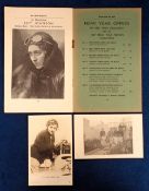 Postcards, Aviation, Amy Johnson CBE, 2 cards, one showing Amy maintaining her aeroplane engine