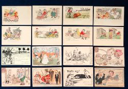Postcards, Boer War, 21 anti-British postcards some with a Queen Victoria/Chamberlain theme (gd)