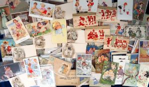 Postcards, Children, a selection of approx. 350 cards, mainly artist drawn, to include Freda Mabel
