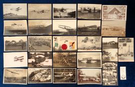 Postcards, Early Aviation, a selection of 25 cards to include a Gordon Bell signed card showing