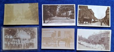 Postcards, Essex, 11 cards Walthamstow, including Engel & Sons Delivery Cart RP, Street