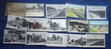 Postcards, Transportation, 100+ early to mid 20thC cards to include farm equipment, steam engines,