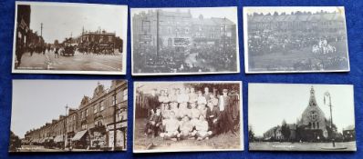 Postcards, Essex, 15 cards of Leyton including Glendale FC 1906-07 Team Group RP, Lea Bridge RP,