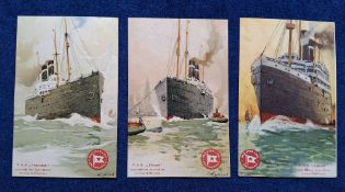 Postcards, Shipping, Red Star Line, 18 cards all printed advertising, Liners (3), Oriental Art