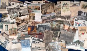 Postcards, Germany, approx. 500 cards featuring trams, vehicles, street scenes, greetings, Grus Aus,