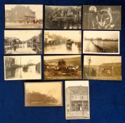 Postcards, Surrey, Woking, Disasters, 11 cards to comprise the car bearing the remains of Geoff