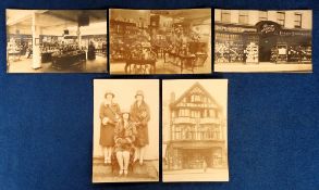 Postcards, Social History, Boots Toiletries, 5 cards to comprise 2 shop fronts (different), Toiletry