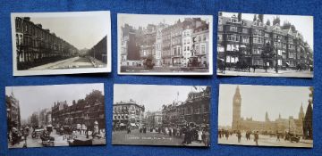 Postcards, London, 22 cards all RP's most Central, a few Suburbs, including Carlos Place, Park Lane,