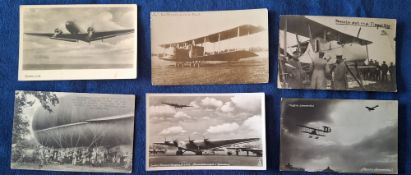 Postcards, Aviation, 12 cards mostly German Military; Planes & Zeppelins, including Artist signed