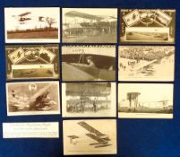 Postcards, Early Aviation, 10 cards featuring Claude Grahame-White to include starting up his
