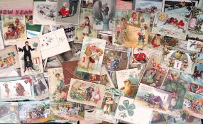 Postcards, Greetings, approx. 300 Cards, to include anthropomorphic (4), snowman (1), comic, New