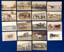 Postcards, Horses At Work, 34 cards showing farm horses at work to include pulling trailers and
