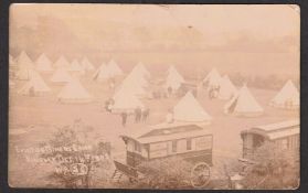 Postcard, Social History, Evicted Miners Camp Kinsley Oct 14th 1905'. Ex mining village near