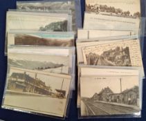 Postcards, France, 40 cards Railway Train related, mostly views of Stations, some level crossings