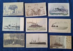 Postcards, Naval, 15 cards Japanese Navy, some better types noted including HIJMS Asama, Tucks Russo
