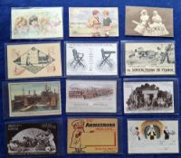 Postcards, Advertising, a collection of 130+ cards to include Velvet Grip Stocking Supporters,