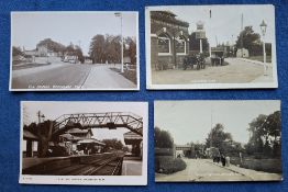 Postcards, Surrey, 26 cards all RP's Worcester Park including 'The Guard Worcester Pak AVF', Station
