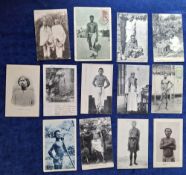 Postcards, Madagascar, 40 cards all ethnic types, 13 males and 27 female studies, mostly