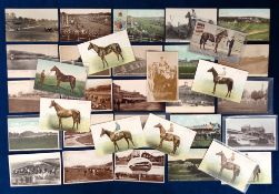 Postcards, Horse Races and Race Courses, 34 cards, RPs and printed to include 1905 and 1914