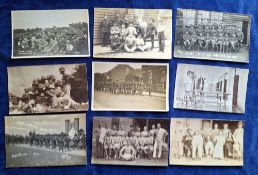 Postcards, Military, 100 cards to include wounded soldiers in Hospital Blues, rifle practice, sports